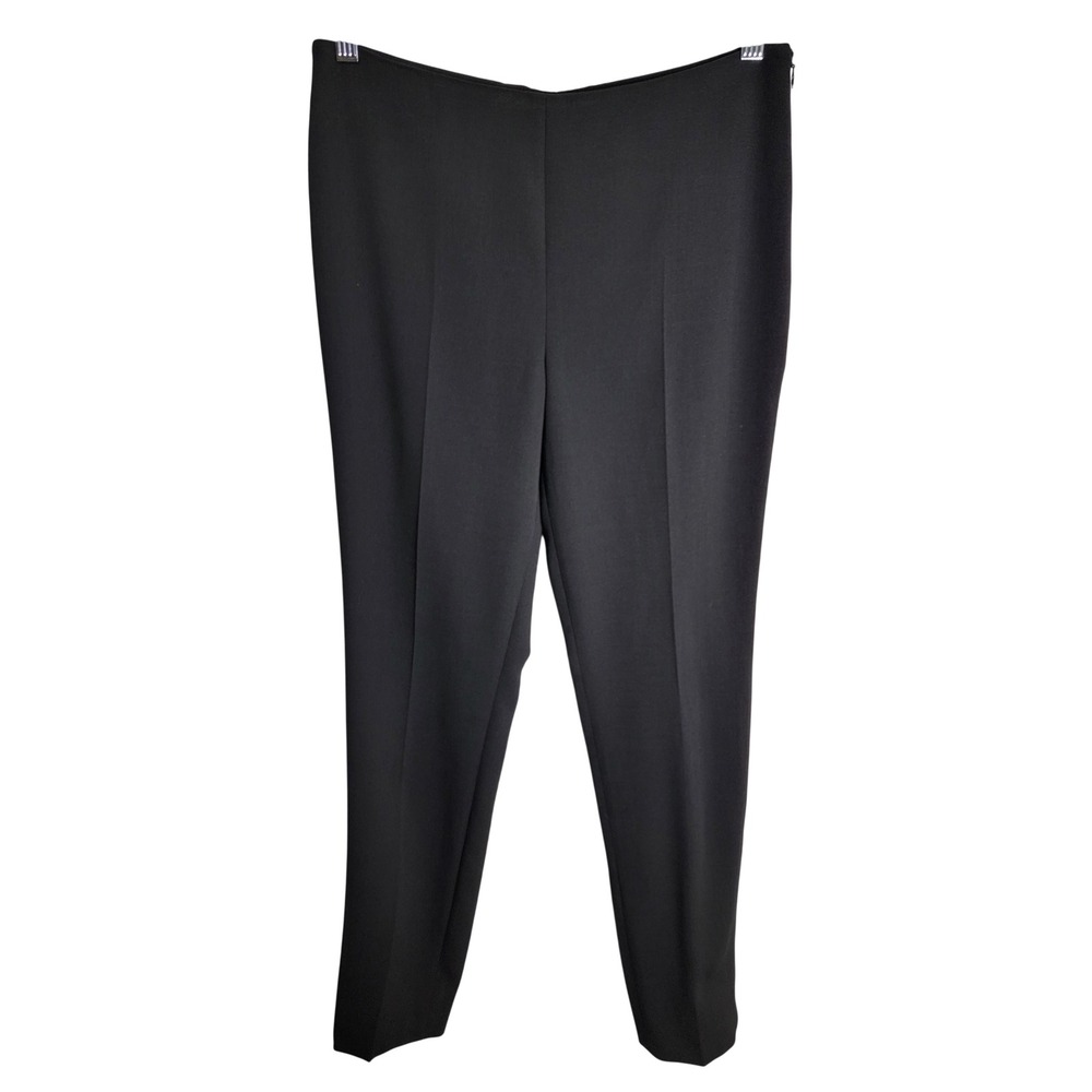 Akris Womens US 6 Trousers Black Wool Blend Slim Tapered Side Zip Business